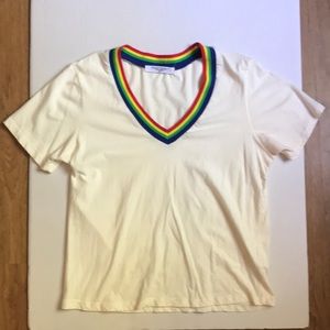Rainbow color white tshirt